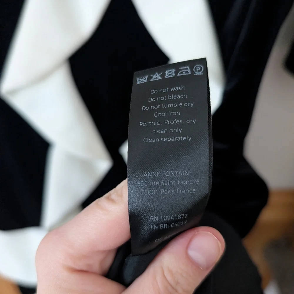 Anne Fontaine Black Velvet White Ruffle Solange Cocktail Dress Size‎ 38 (6) - Picture 7 of 13